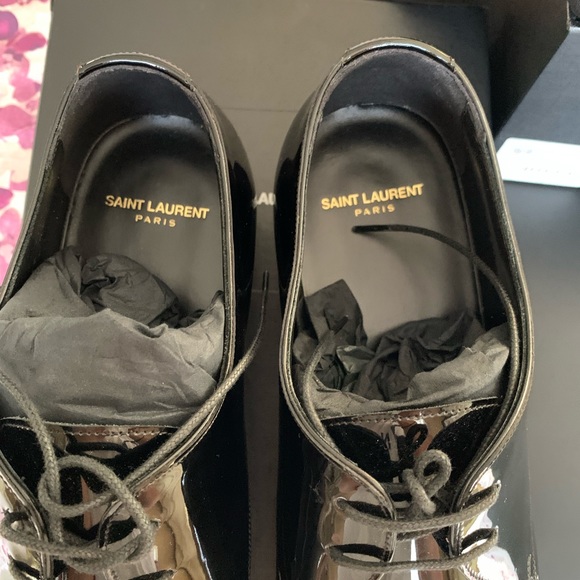 SOLD YSL Saint Laurent Mens Derby Dress Shoes - Picture 5 of 11